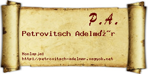 Petrovitsch Adelmár névjegykártya