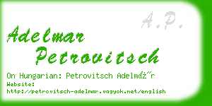adelmar petrovitsch business card